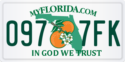 FL license plate 0977FK