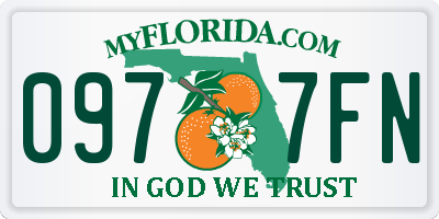 FL license plate 0977FN