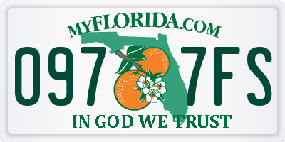 FL license plate 0977FS