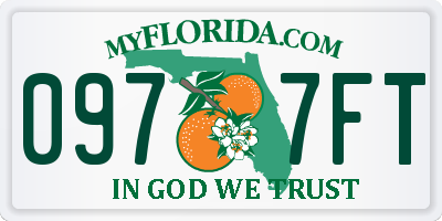 FL license plate 0977FT