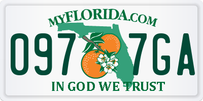FL license plate 0977GA
