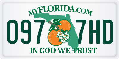 FL license plate 0977HD