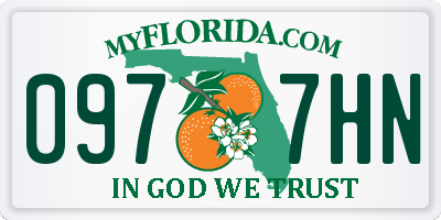 FL license plate 0977HN