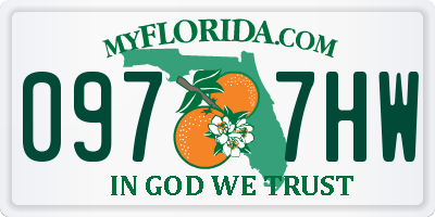 FL license plate 0977HW