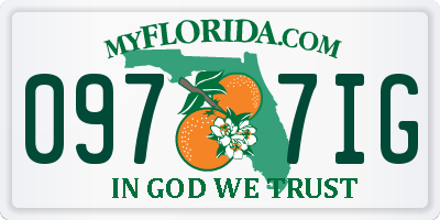 FL license plate 0977IG