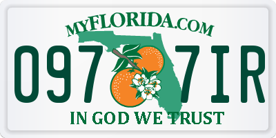 FL license plate 0977IR