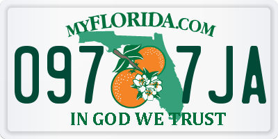 FL license plate 0977JA