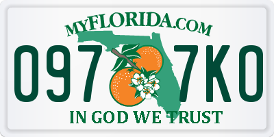 FL license plate 0977KO
