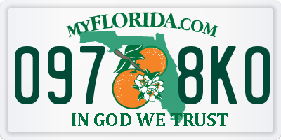 FL license plate 0978KO
