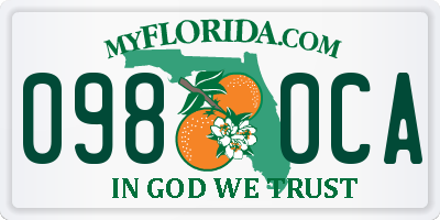 FL license plate 0980CA