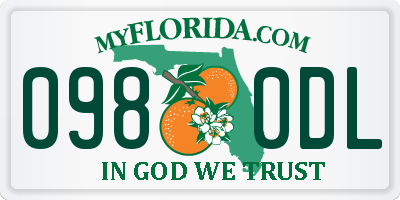 FL license plate 0980DL