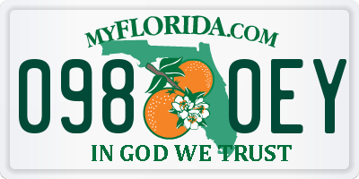 FL license plate 0980EY