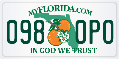 FL license plate 0980PO