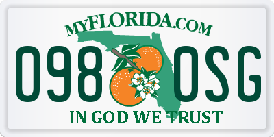 FL license plate 0980SG
