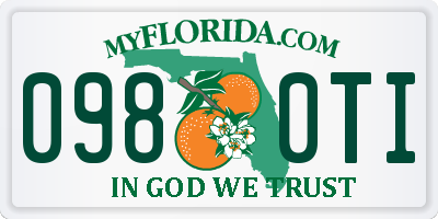 FL license plate 0980TI