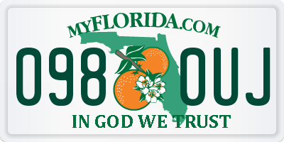 FL license plate 0980UJ