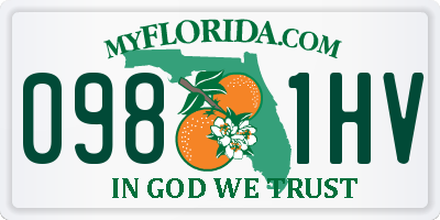 FL license plate 0981HV