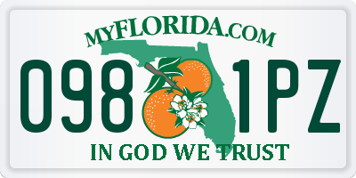 FL license plate 0981PZ