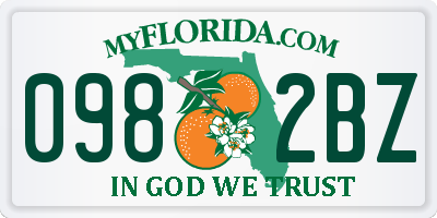 FL license plate 0982BZ