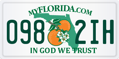 FL license plate 0982IH