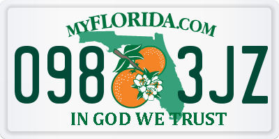 FL license plate 0983JZ