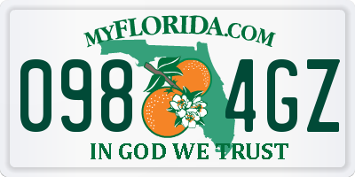 FL license plate 0984GZ