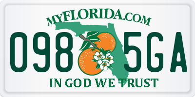 FL license plate 0985GA