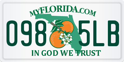 FL license plate 0985LB