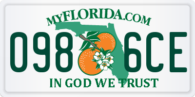 FL license plate 0986CE