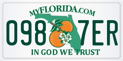 FL license plate 0987ER