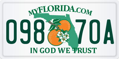 FL license plate 0987OA
