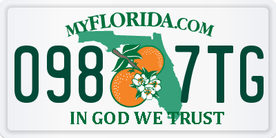 FL license plate 0987TG