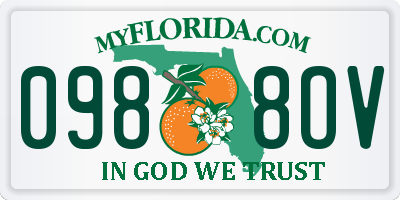 FL license plate 0988OV