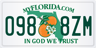 FL license plate 0988ZM