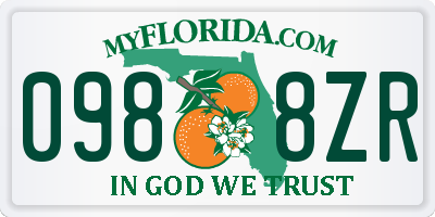 FL license plate 0988ZR