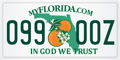 FL license plate 0990OZ