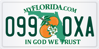 FL license plate 0990XA