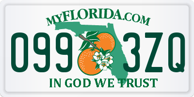 FL license plate 0993ZQ