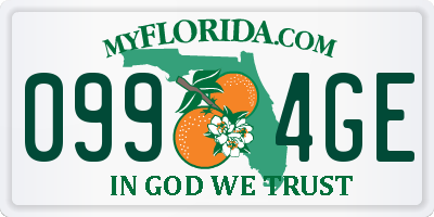 FL license plate 0994GE