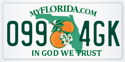 FL license plate 0994GK