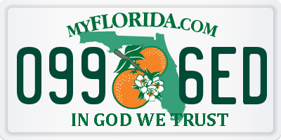 FL license plate 0996ED