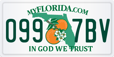 FL license plate 0997BV
