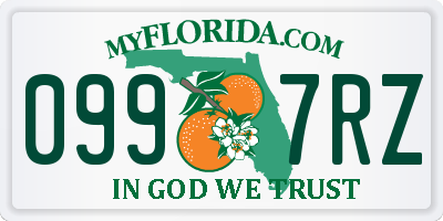 FL license plate 0997RZ