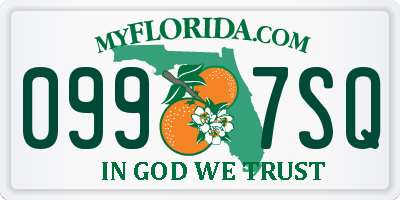 FL license plate 0997SQ