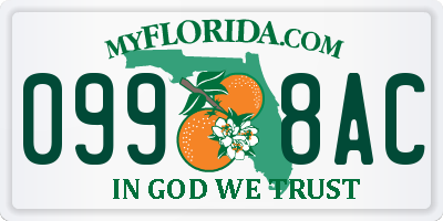 FL license plate 0998AC