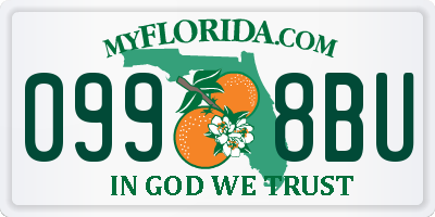 FL license plate 0998BU