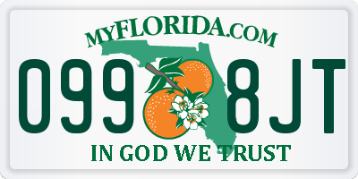 FL license plate 0998JT