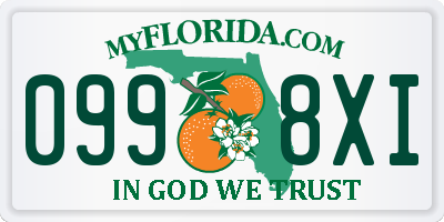 FL license plate 0998XI