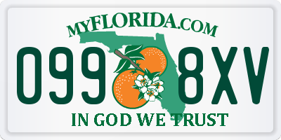 FL license plate 0998XV