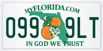 FL license plate 0999LT